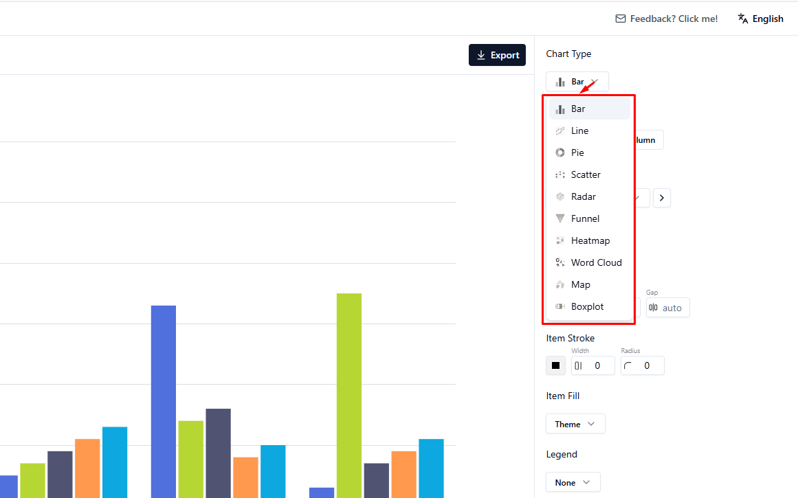Chart Type Option ব্যবহার