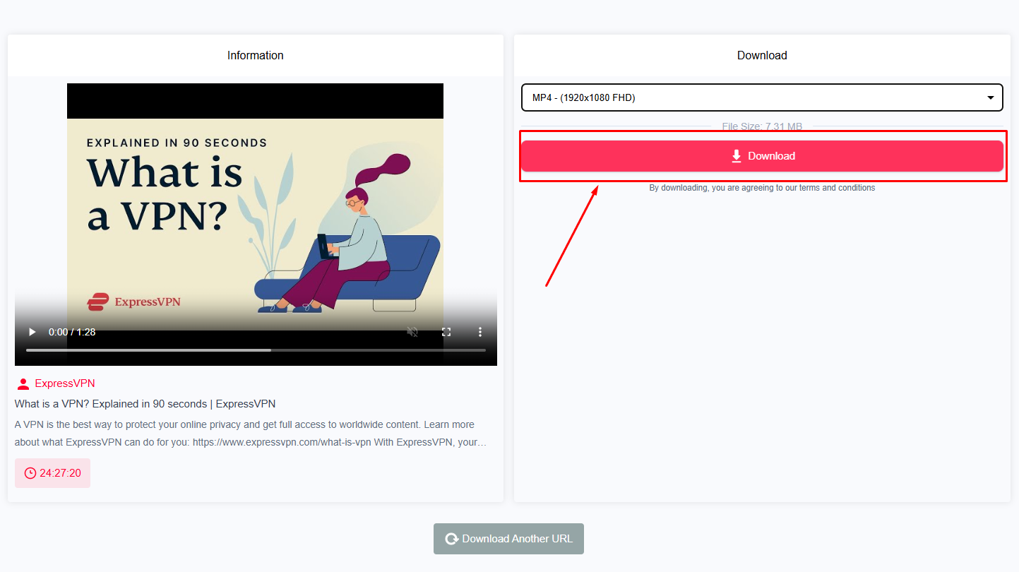 Download Button এ Click