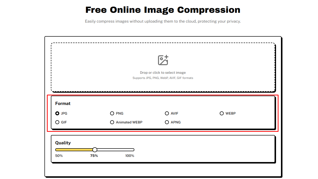 ZipPic JPG, PNG, WebP, GIF এবং AVIF Format Support