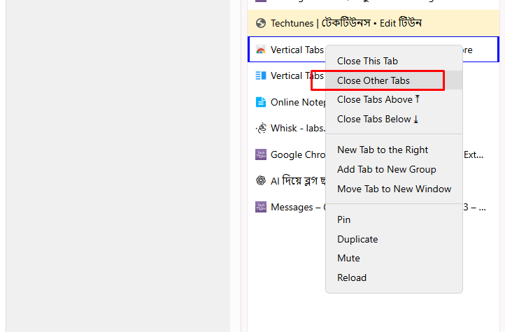 Close Other Tabs