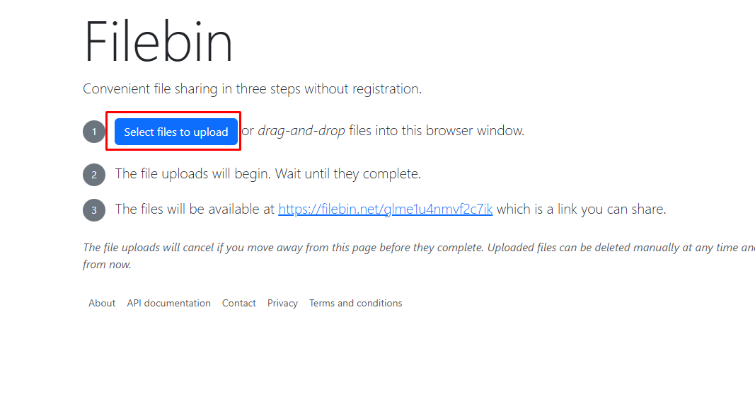 File Select করে Upload
