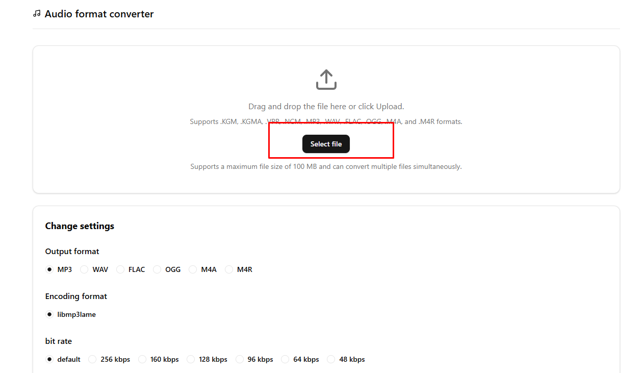 Audio Convertor আপনার File টি Convert