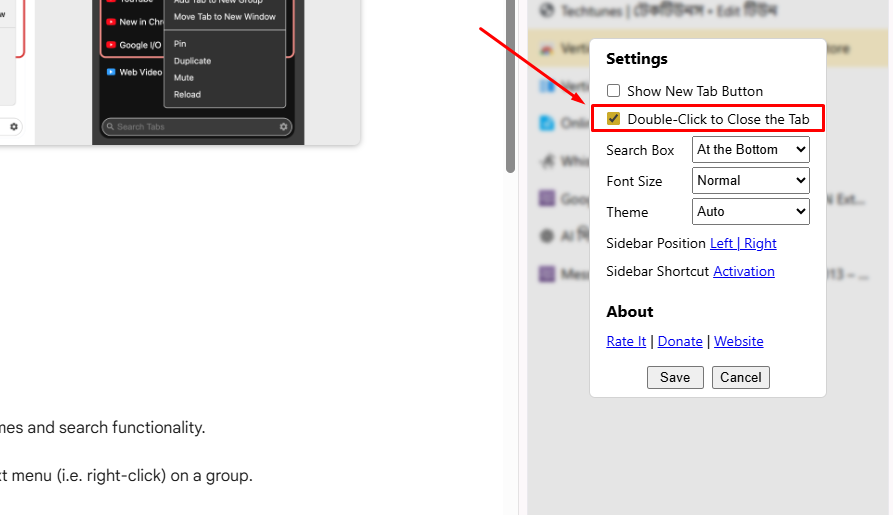 Double-Click to Close the Tab