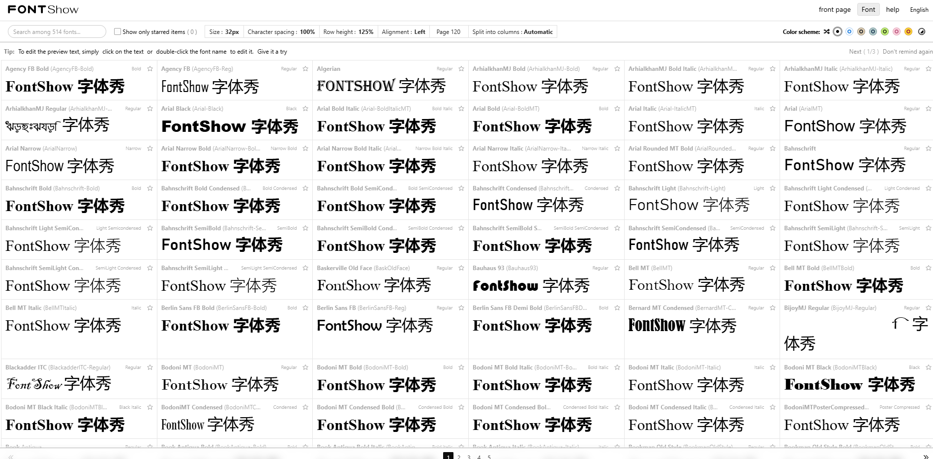 (Font) একটি List