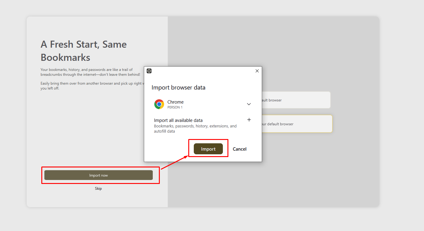 Chrome data import