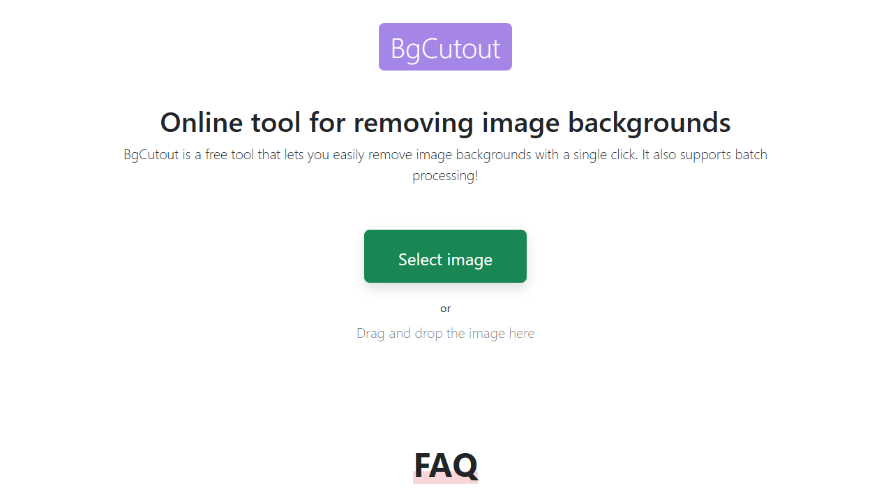 BgCutout এর ওয়েবসাইটে প্রবেশ