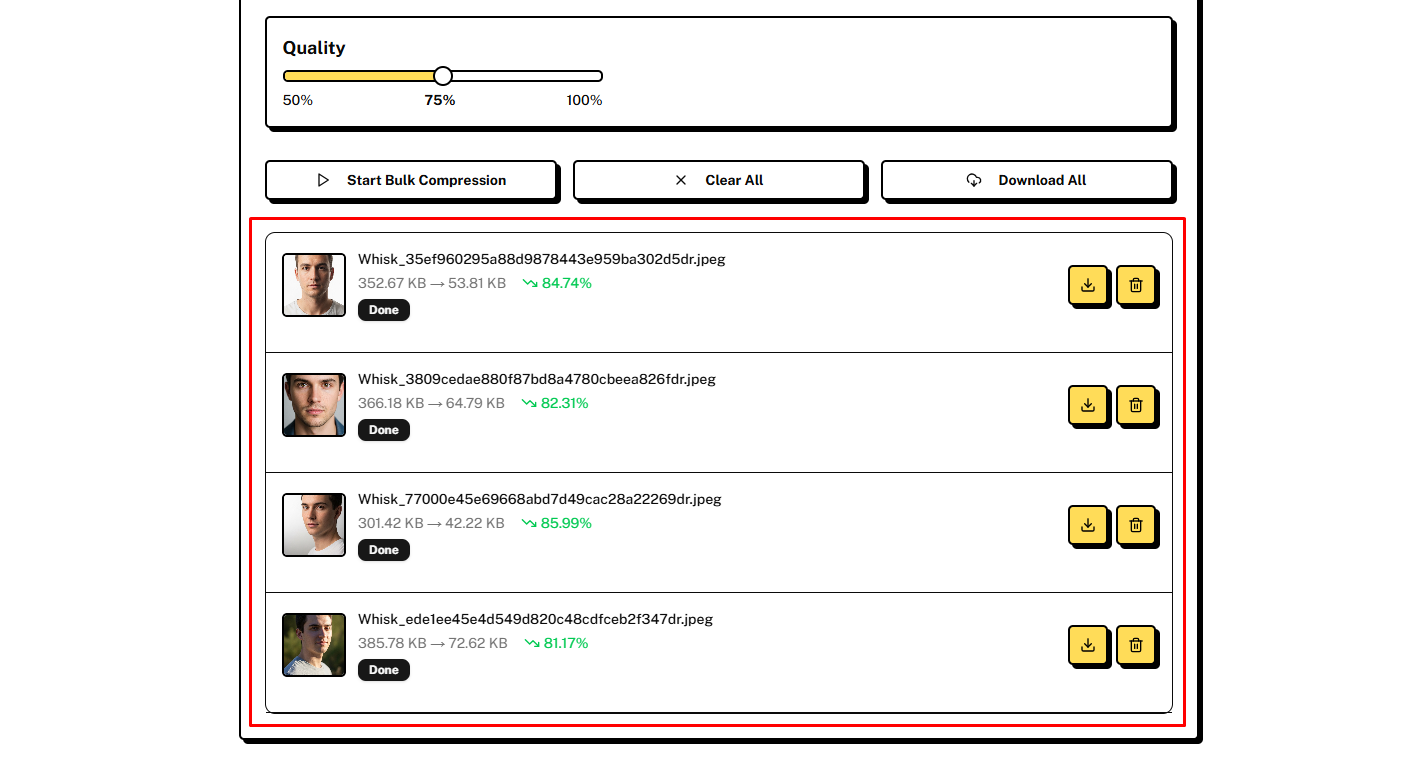 Batch Compression করা