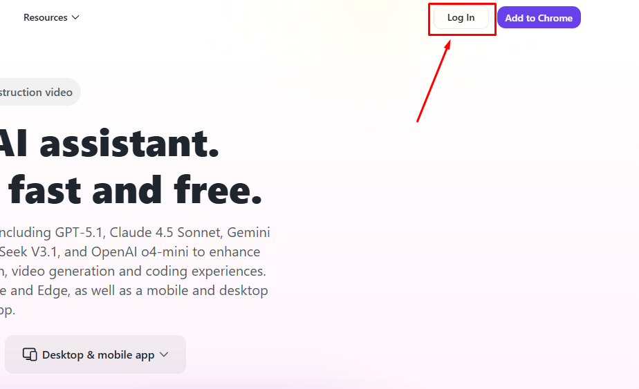 Login অপশনে Click