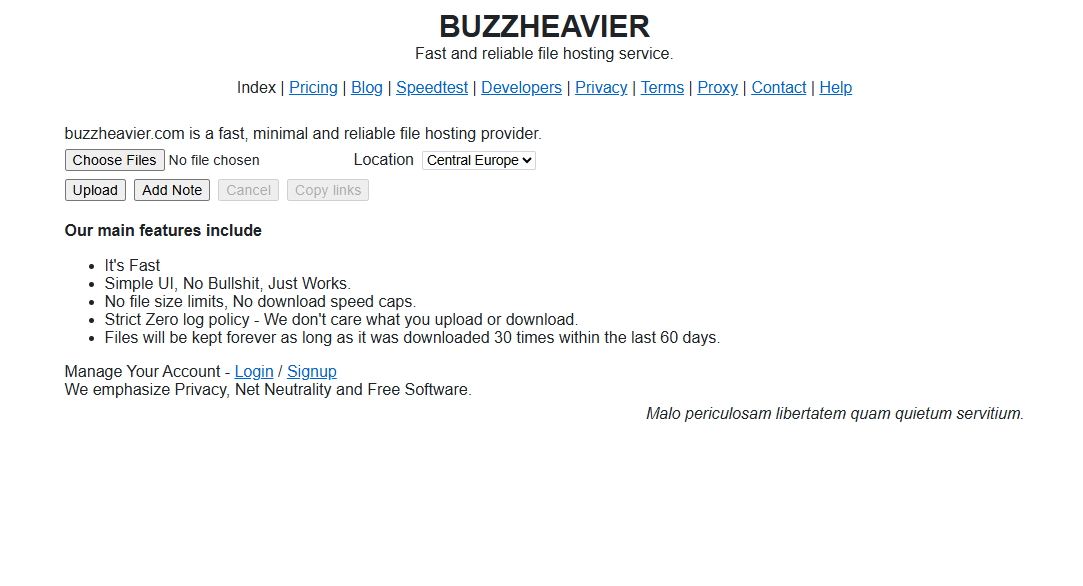 Buzzheavier Website