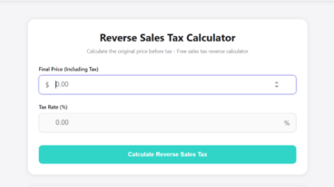 রিভার্স সেলস ট্যাক্স ক্যালকুলেটর – ট্যাক্স যোগের আগের আসল মূল্য নির্ণয়ের সহজ উপায়