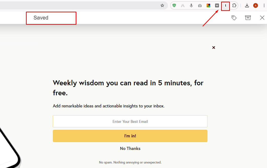 Instapaper-এর Chrome Extension