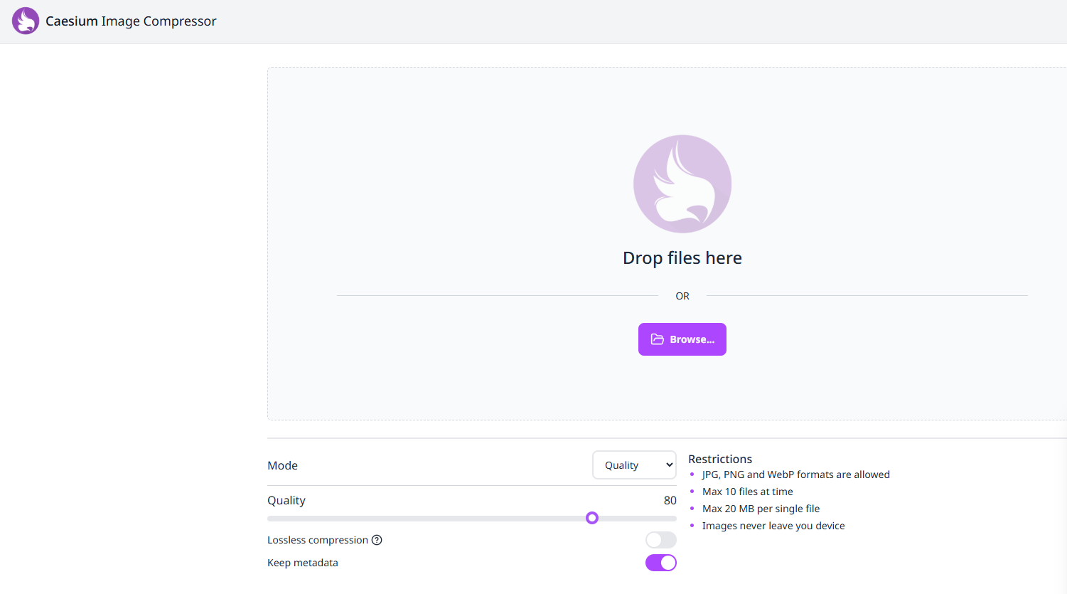 Drag and Drop Images Here