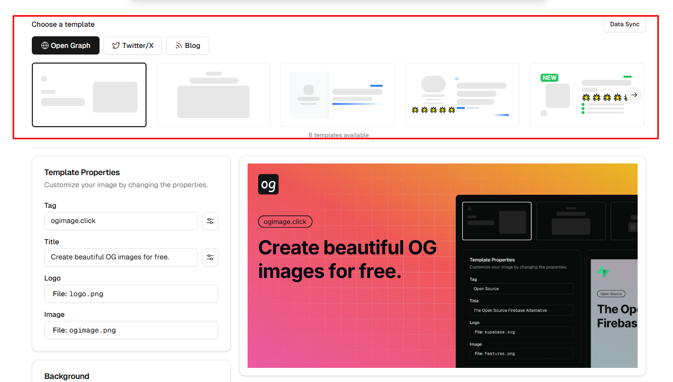 IMAGE TYPE ও TEMPLATE