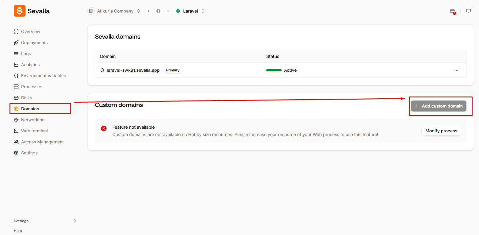 Custom Domain Name Setting