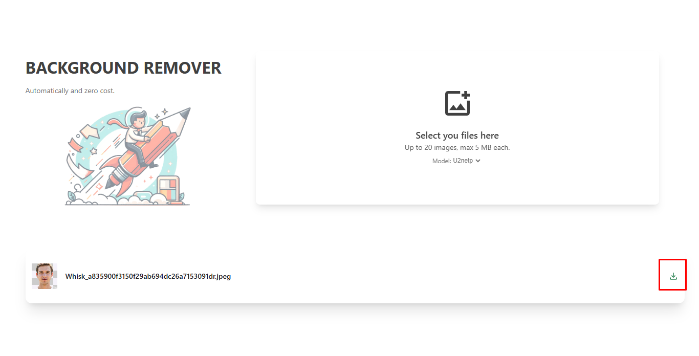 Background Remove করা Picture টি Download