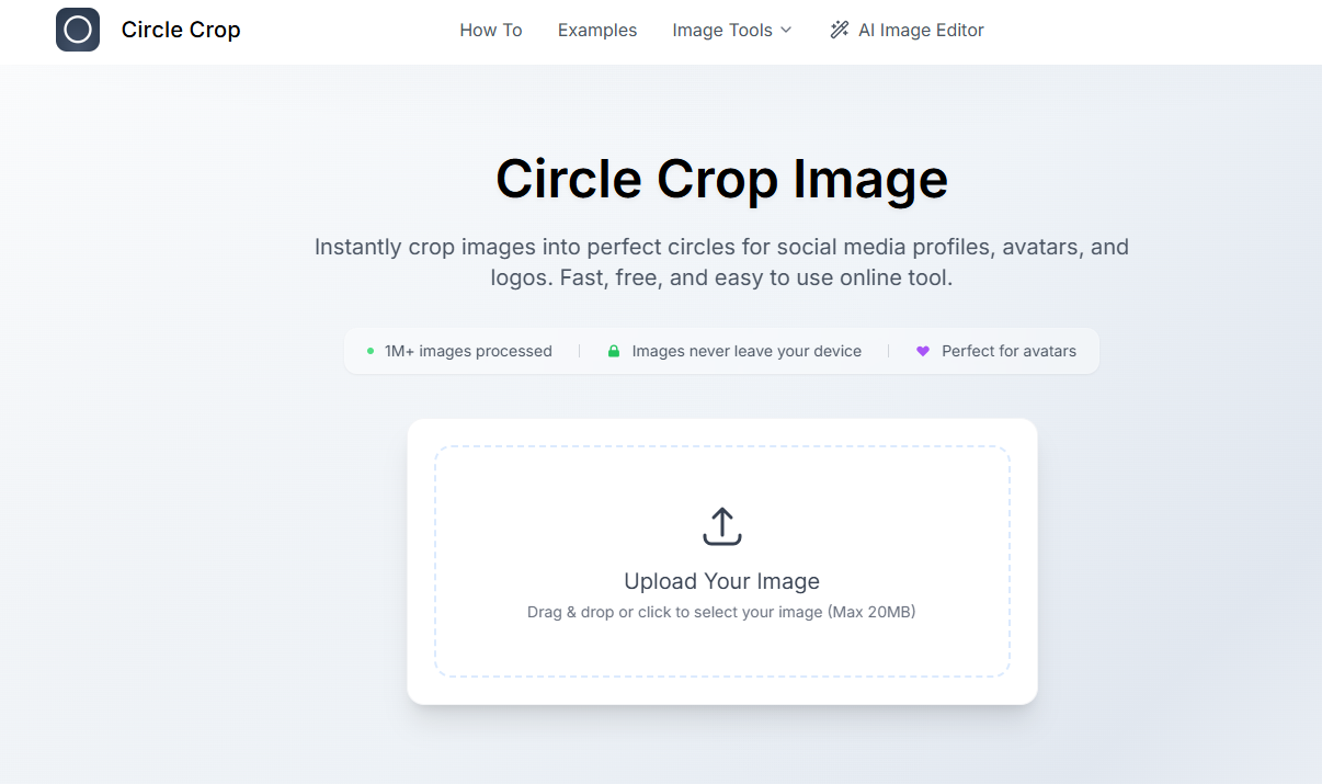 Circle Crop Image ওয়েবসাইটে