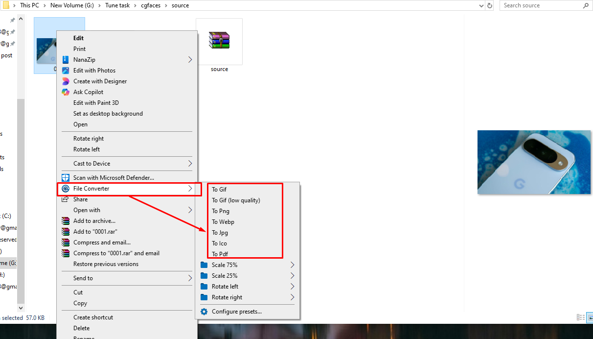 File Converter option