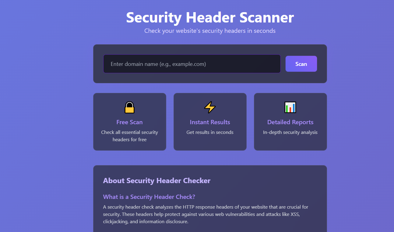 Security Header Scanner Website
