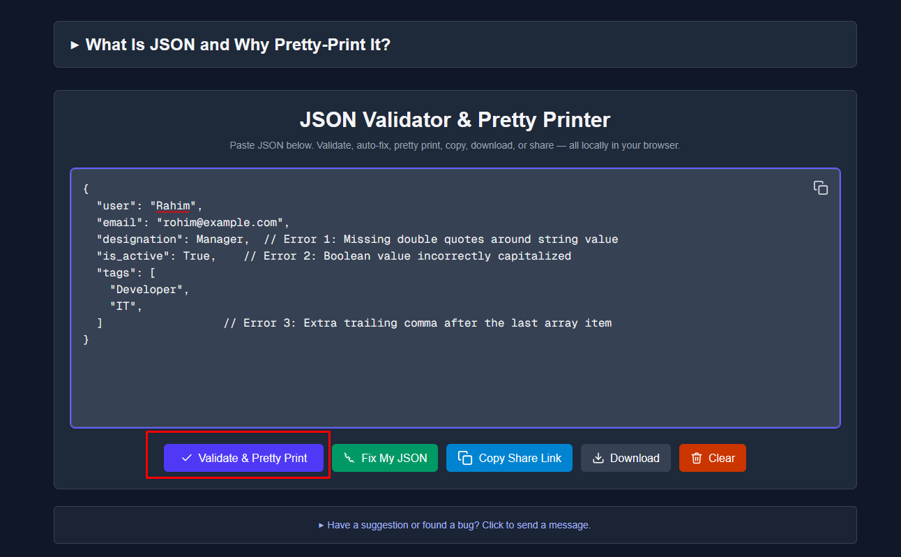 Validate & Pretty Print