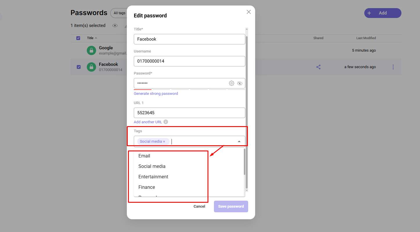 Folder তৈরি করে Password Organize