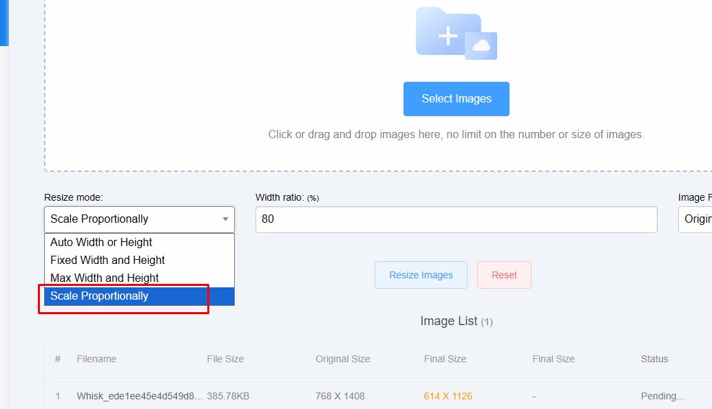 Proportional Scaling