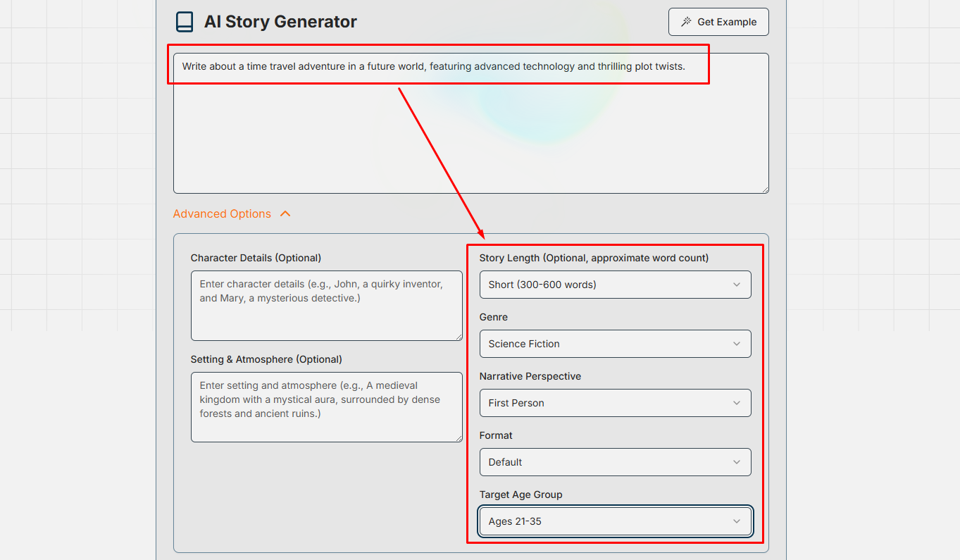 আপনার পছন্দের Story Type নির্বাচন