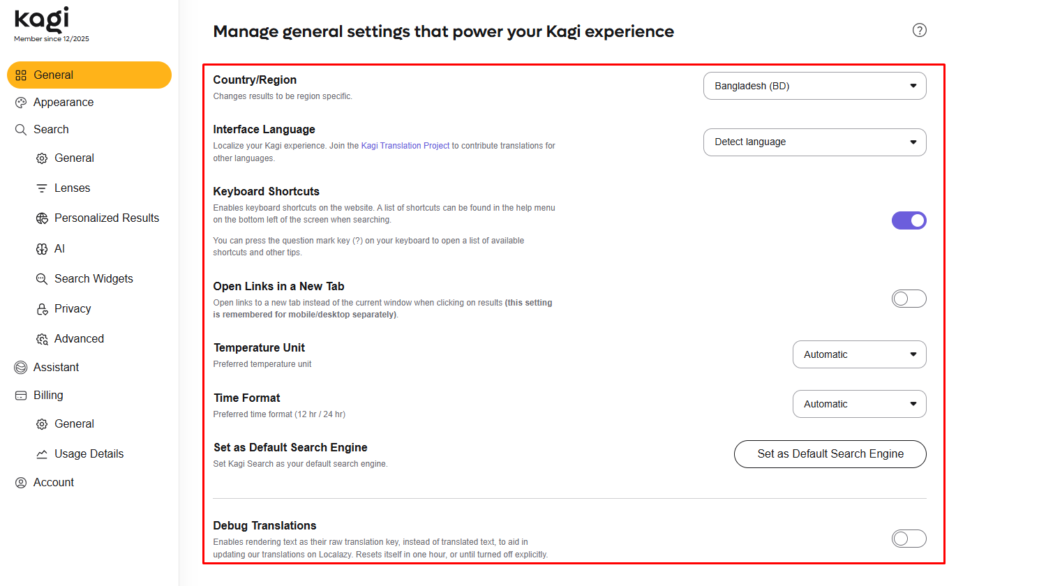 Customisation Option