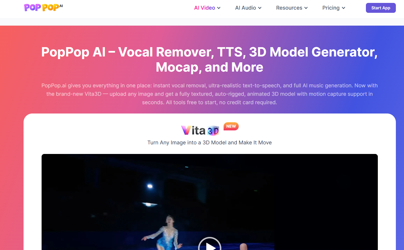 PopPop AI Free Text to Speech Tool