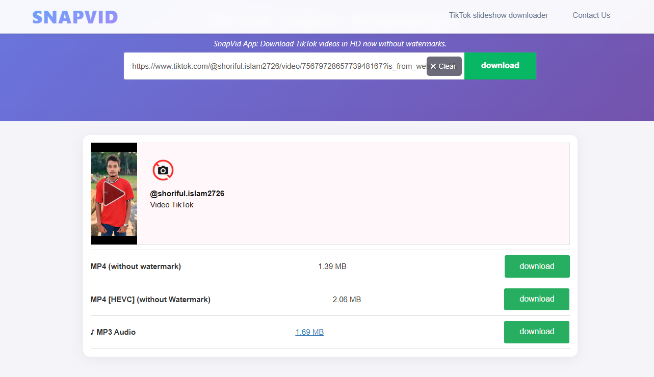 Snapvid Video-টা Download করা