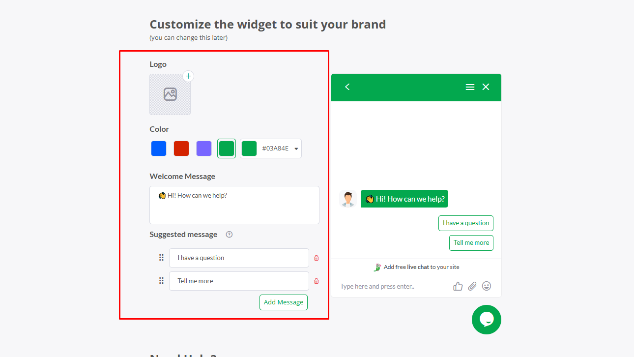 Chat window customize