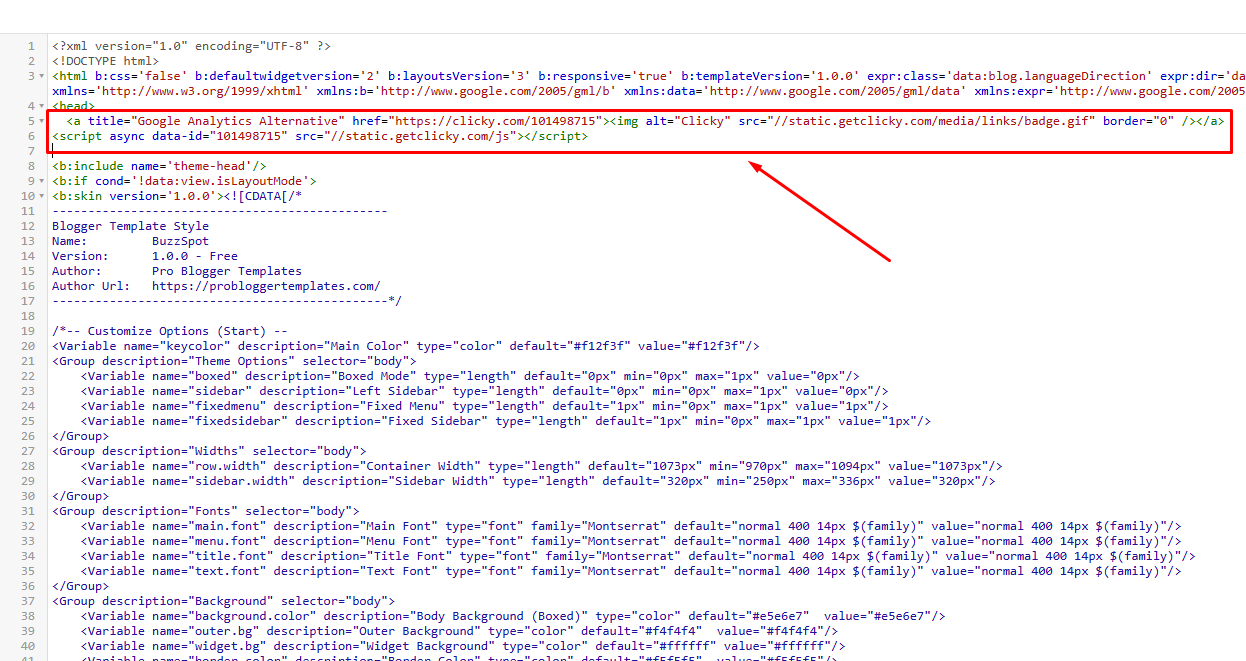 Tracking Code বসান