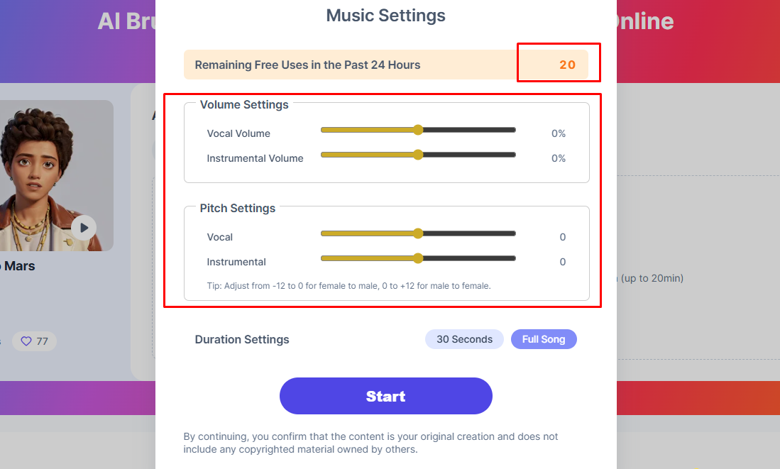 Music Setting