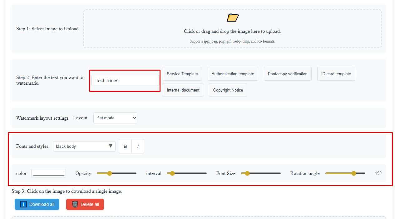 Watermark Text add and other setting