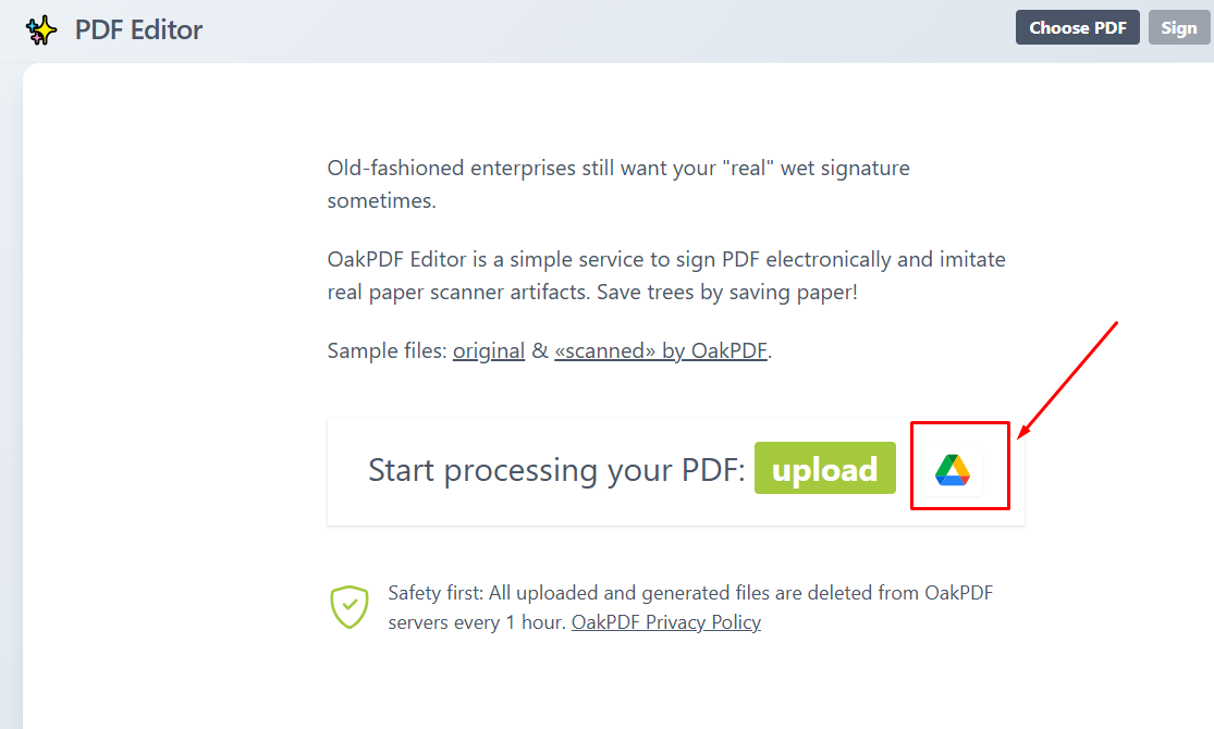 Google Drive থেকে Upload করা
