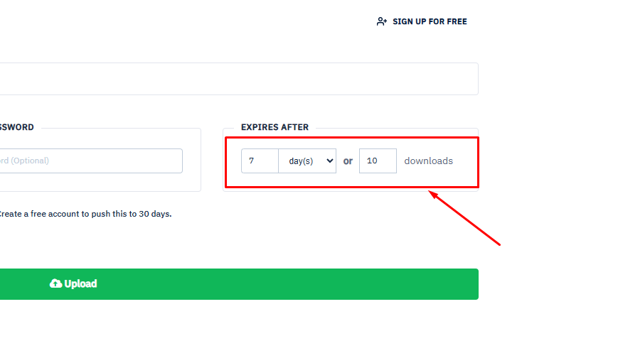 Automatic Expiration Time অথবা Download এর Limit Set
