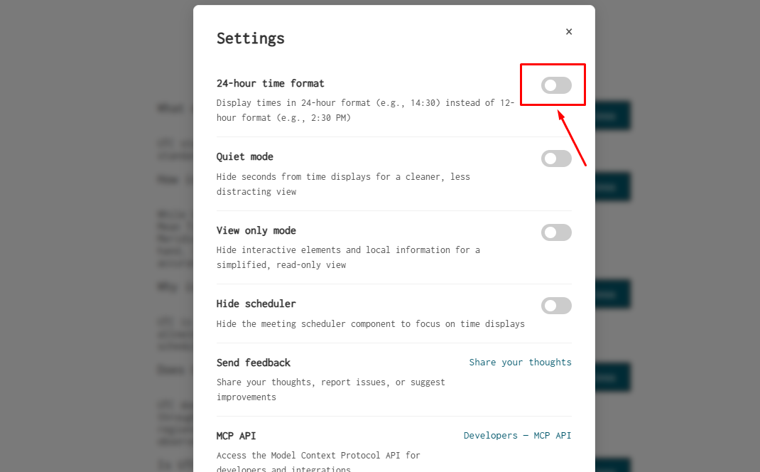 Time Display Format