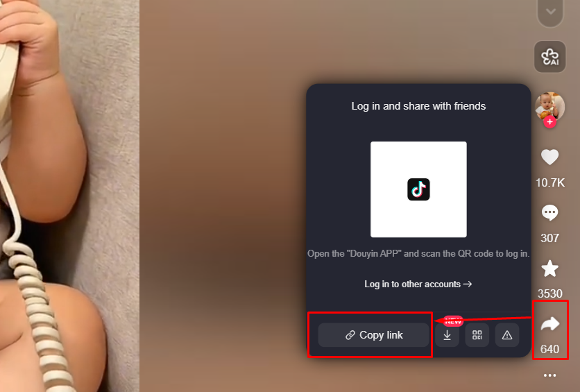 Douyin video link copy