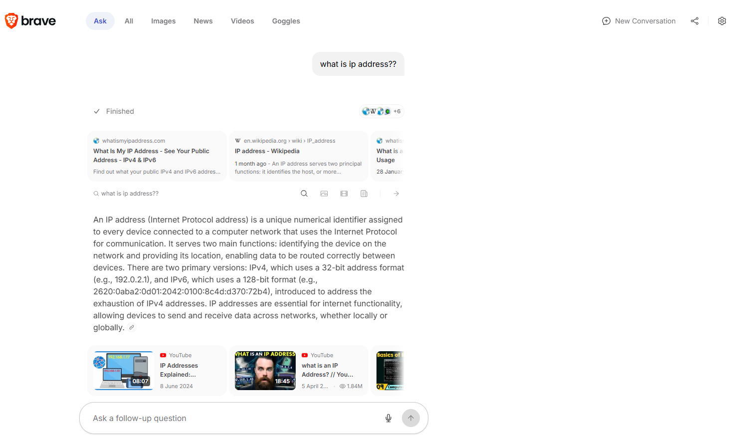 Address bar এ Question