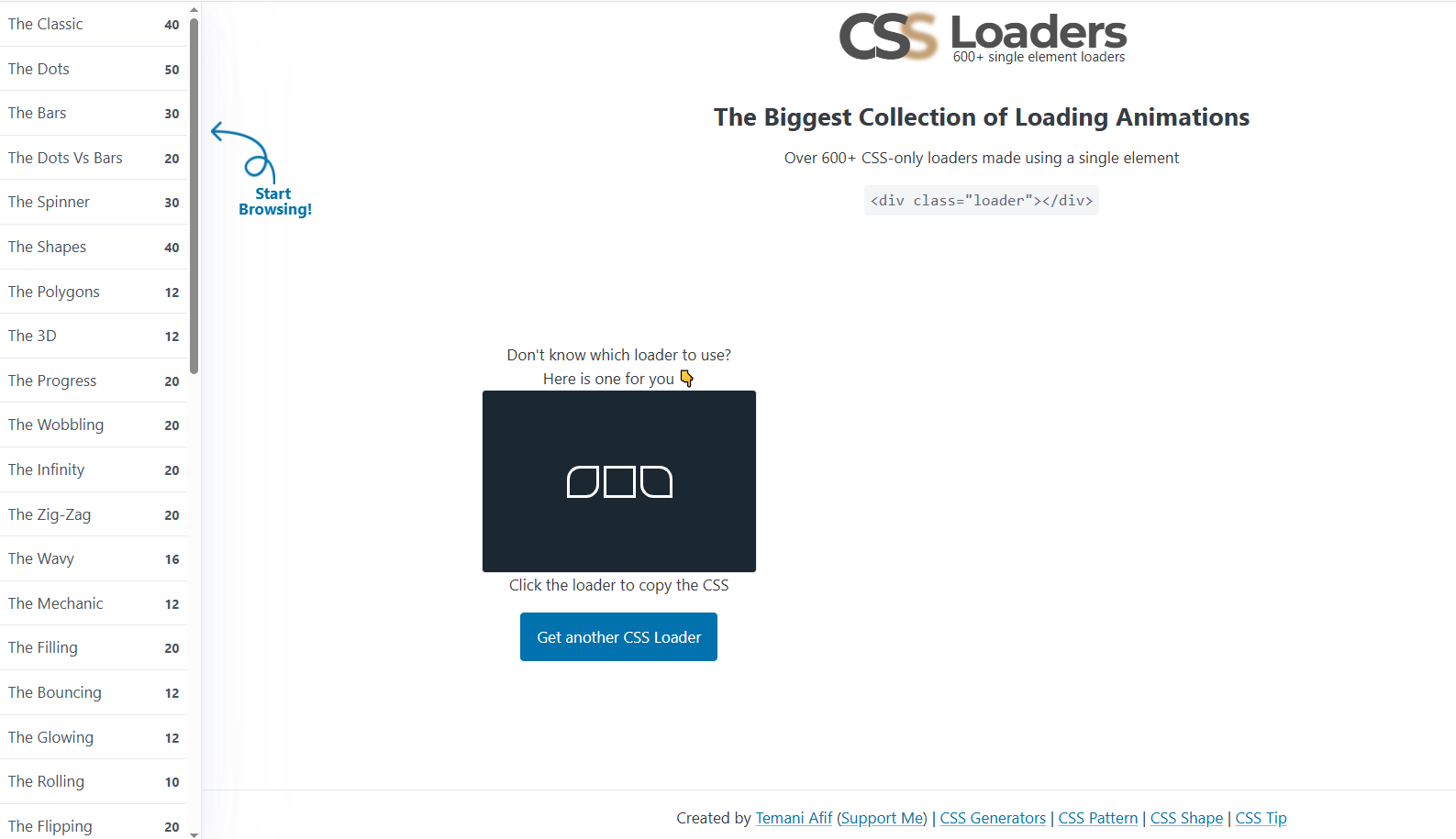 CSS Loaders Website