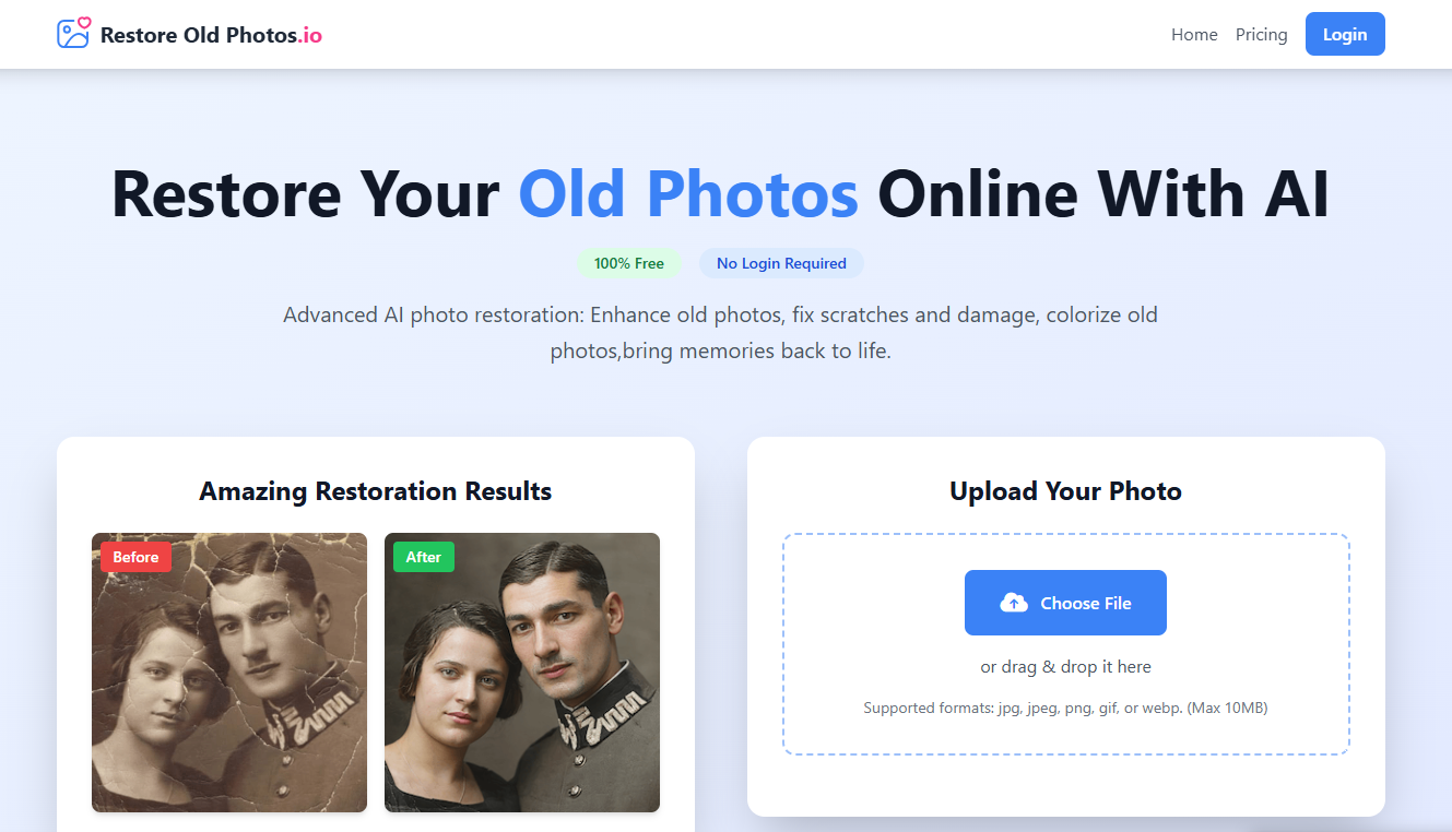 Restore Old Photos Website