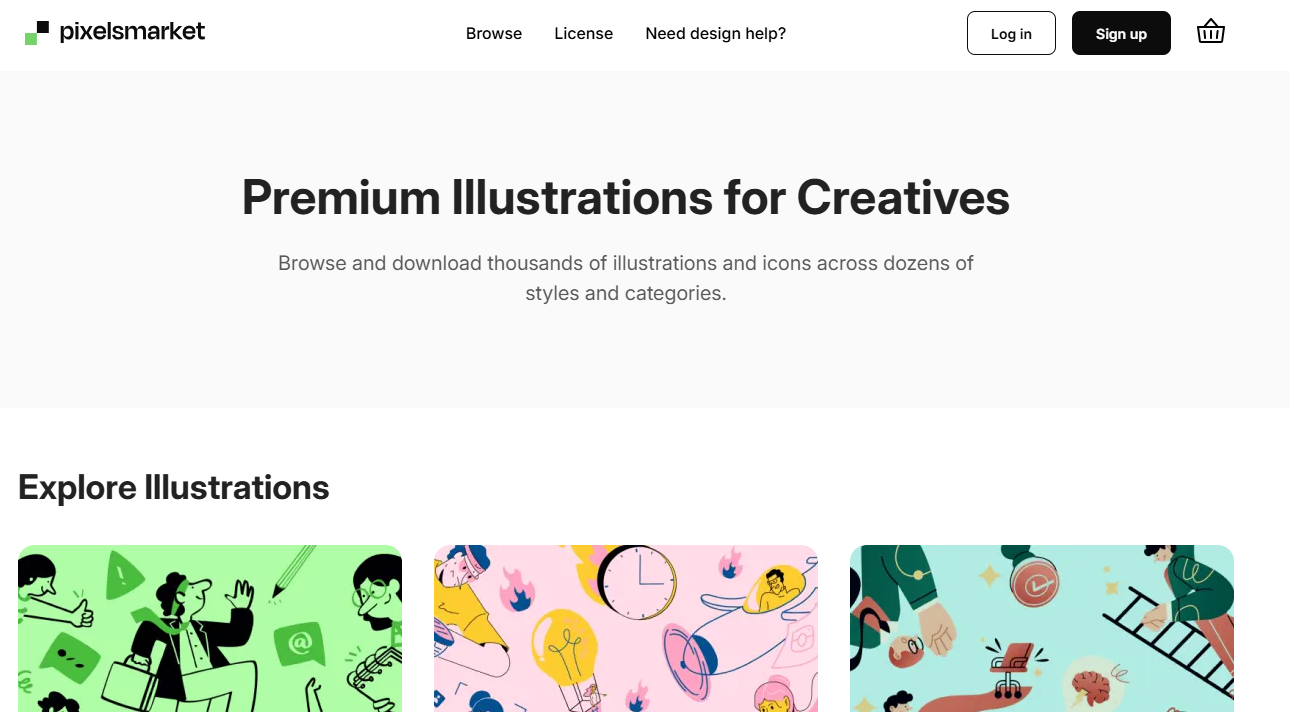 Pixels Market এর Homepage