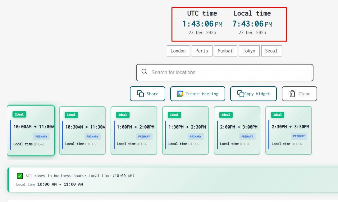 Current Time UTC Website-টি Open