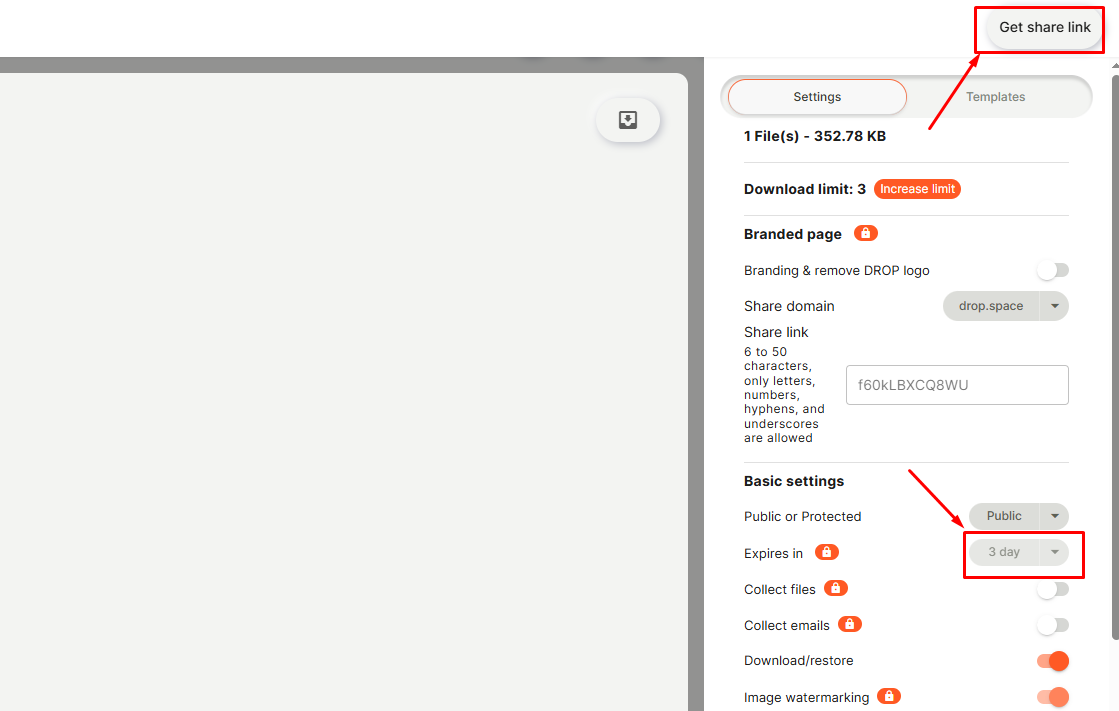 FREE VERSION এ FILE এর EXPIRY TIME