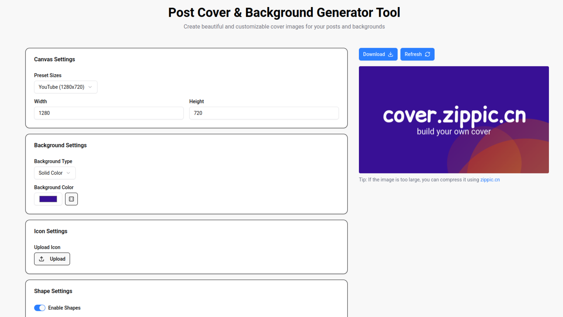 ZipPic Article Cover Image Generator