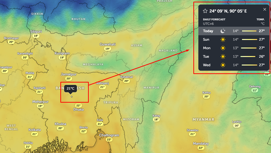 MAP এর ওপর ক্লিক
