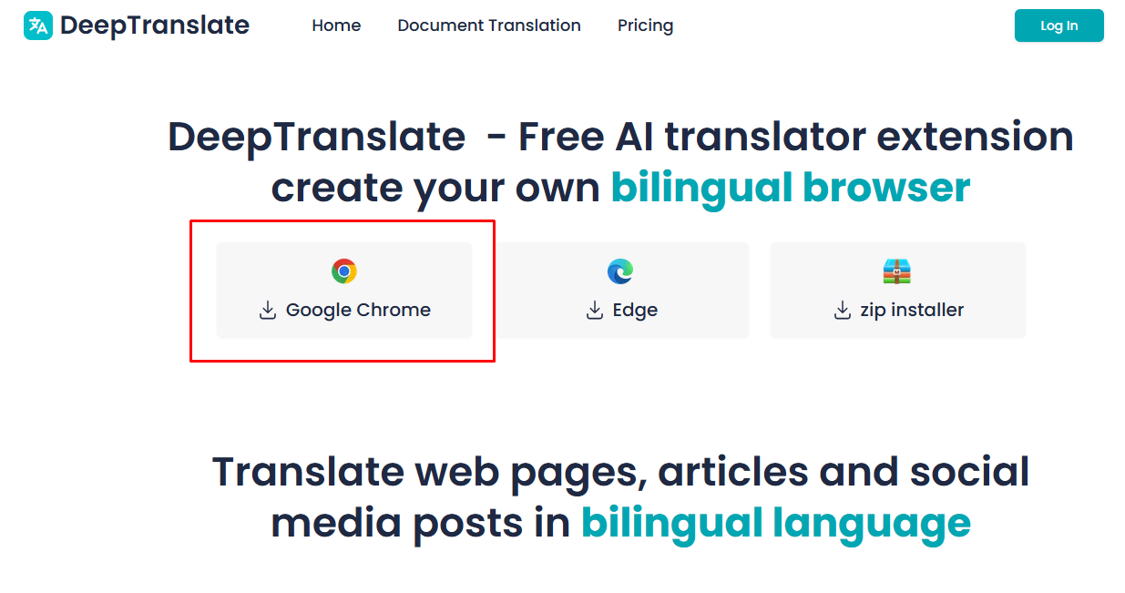 DeepTranslate-এর Chrome Extension page