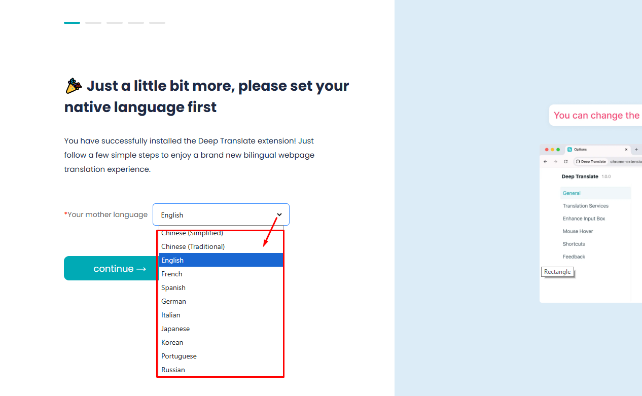 Language select