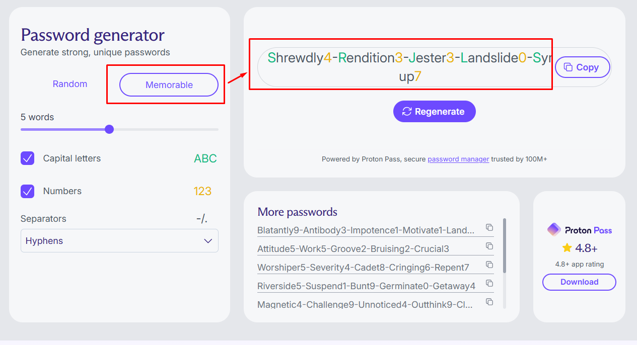 Memorable Password তৈরি