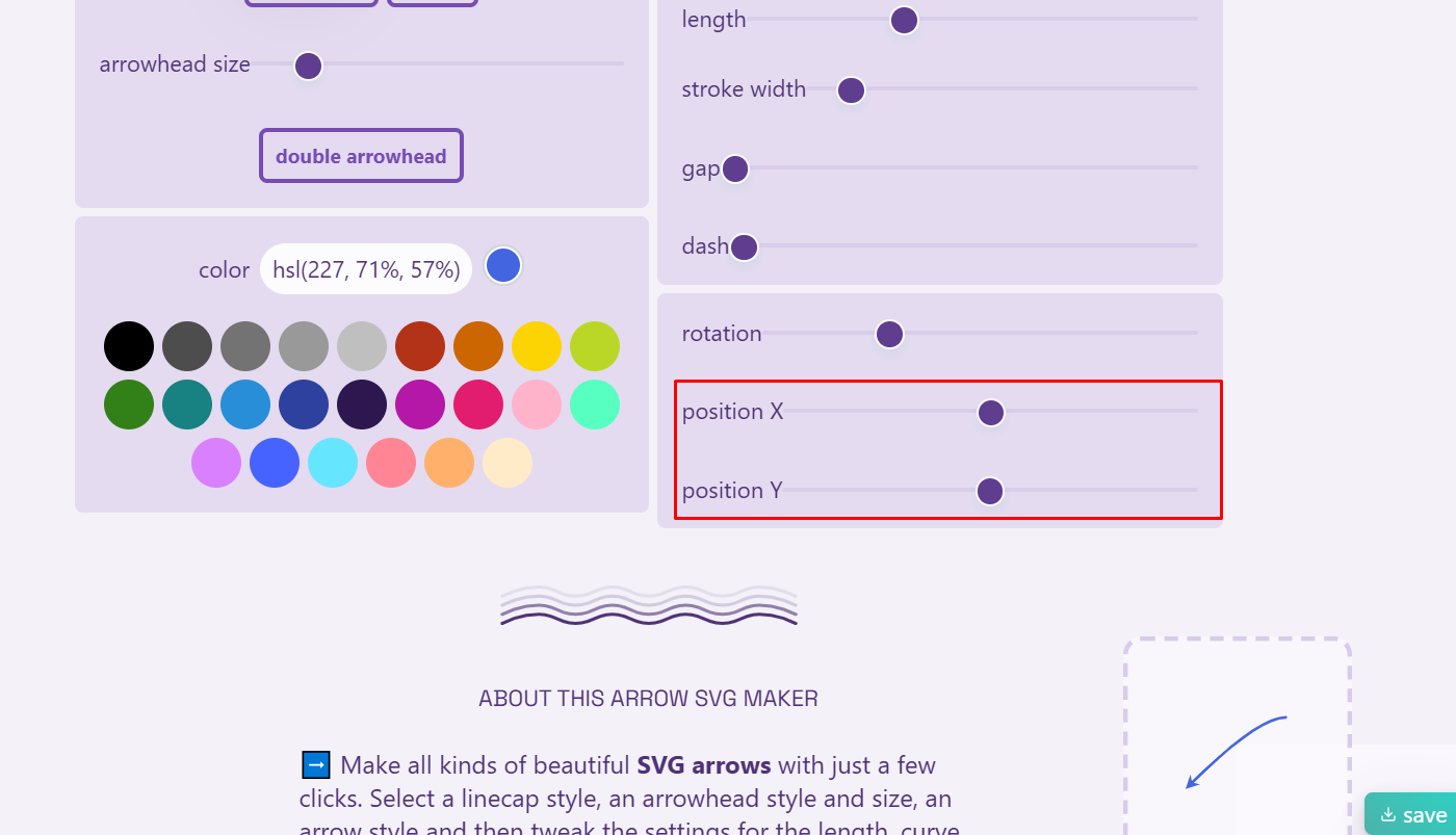 X এবং Y Position Use করে Arrow এর Position Change