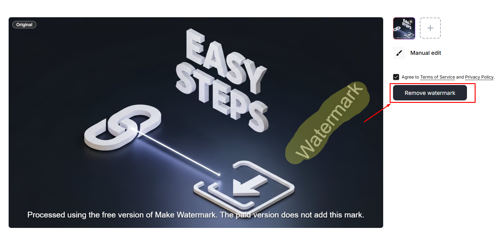 Remove Watermark Button